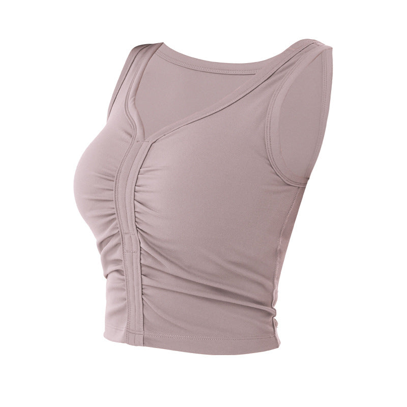 V-neck slim fit yoga vest