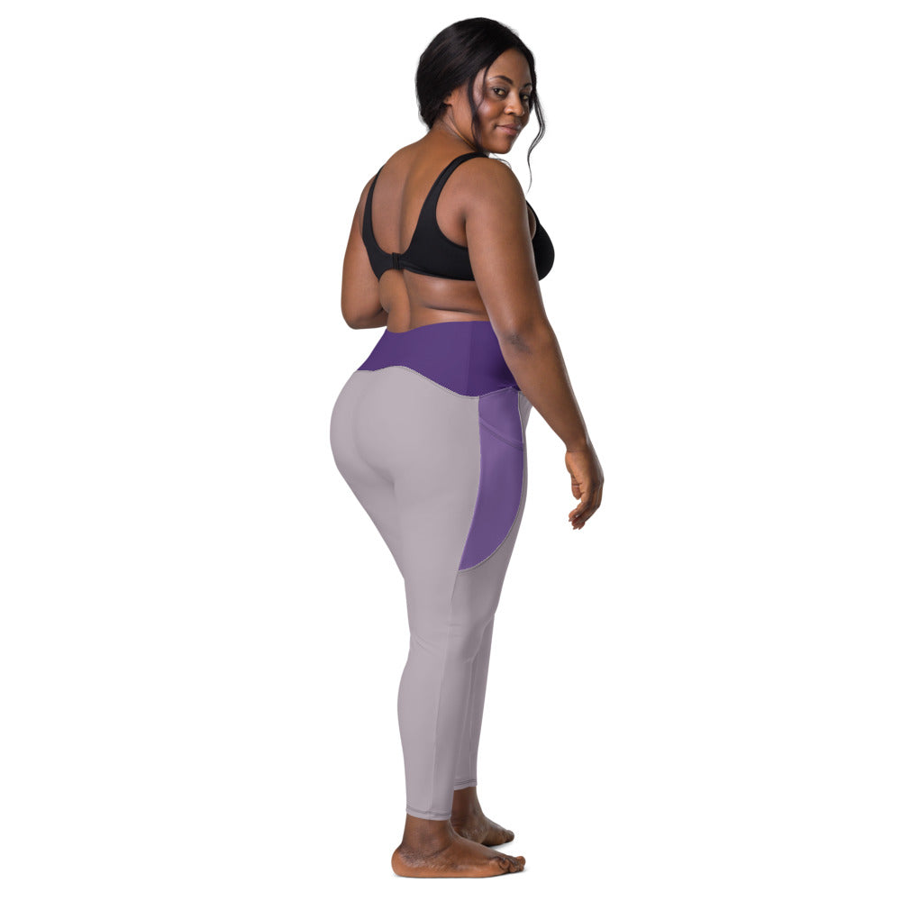 plus size yoga pants - crossover leggings with pockets
