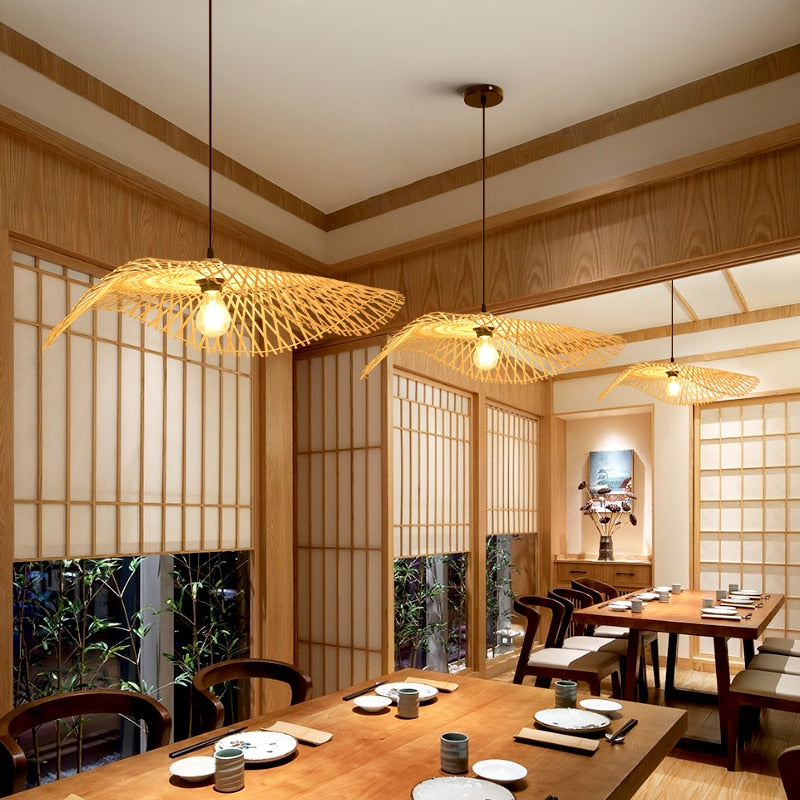 Modern Bamboo Hand Woven Bamboo Art Chandelier - Zen Decor Ideas