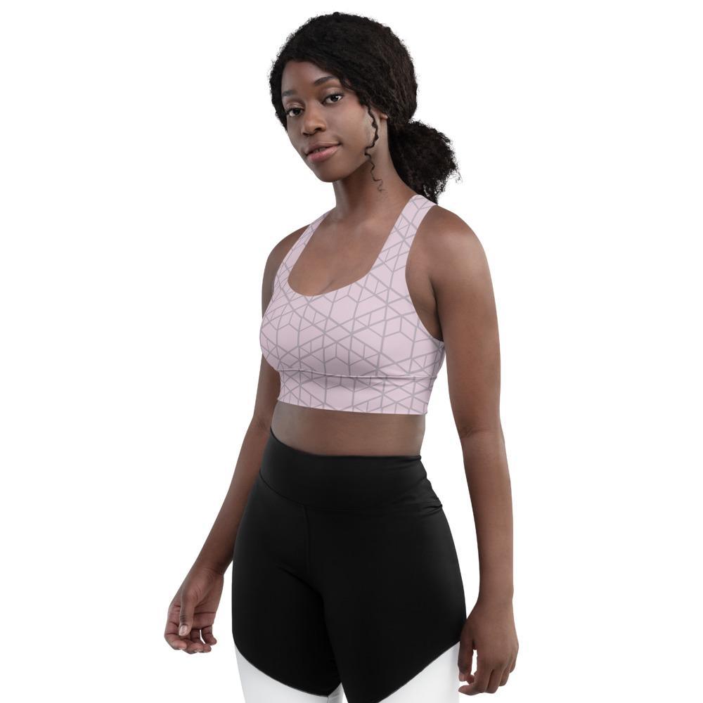 double-layered front and shoulder straps longline yoga bra
