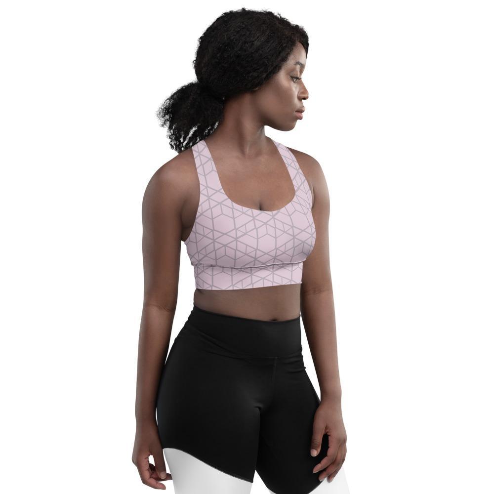 double-layered front and shoulder straps longline yoga bra