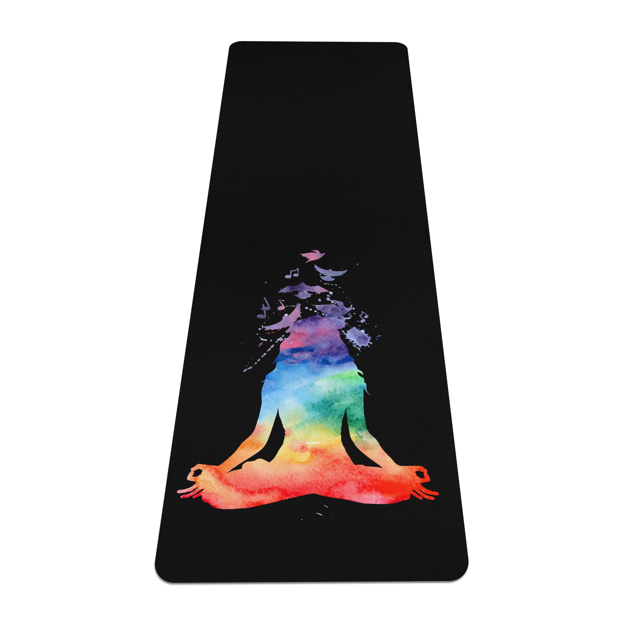 chakra meditation watercolor zen and meditation mat - Rubber yoga mat