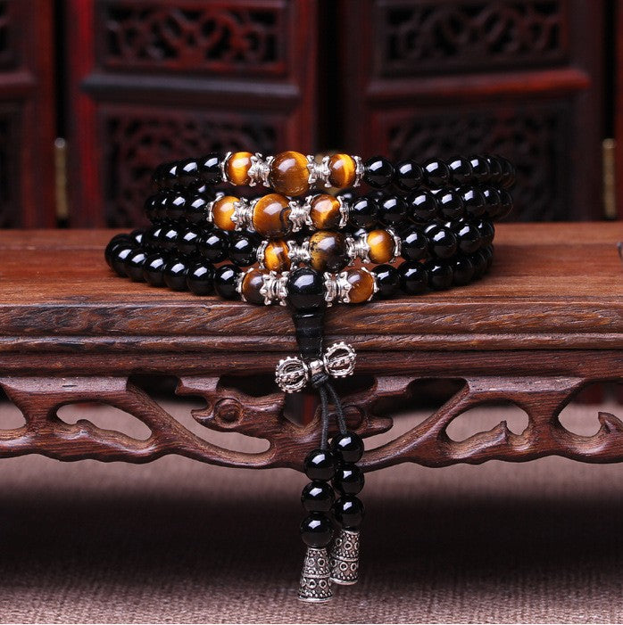 Dragon Horse Jewelry Crystal Bracelet 108 Buddha Bead Bracelet