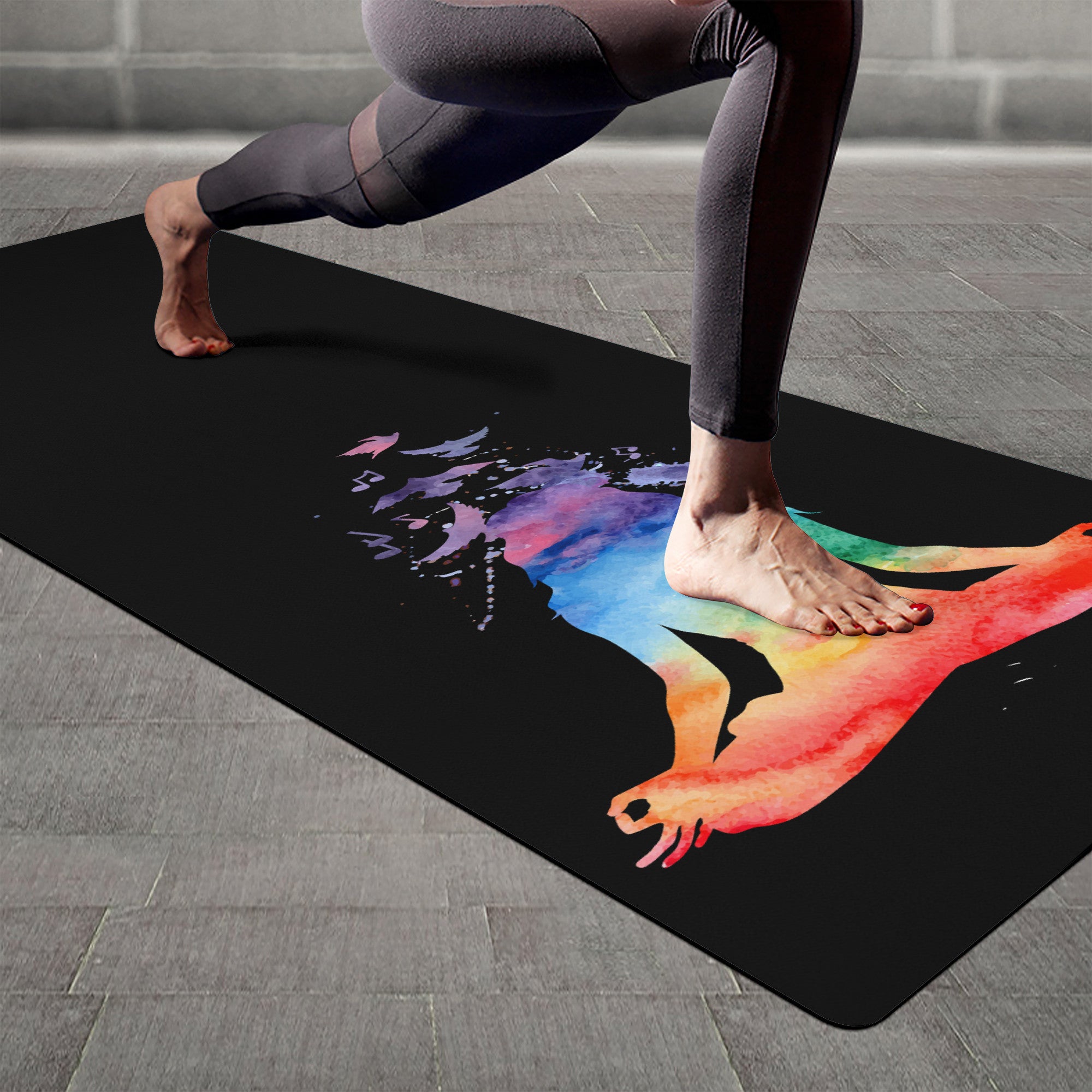 chakra meditation watercolor zen and meditation mat - Rubber yoga mat