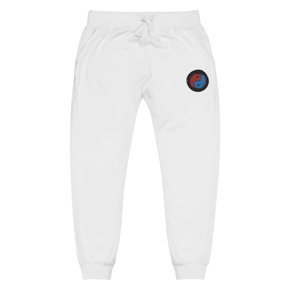 White Yoga Clothes - Unisex Loose Yoga Pants - Ying and Yang