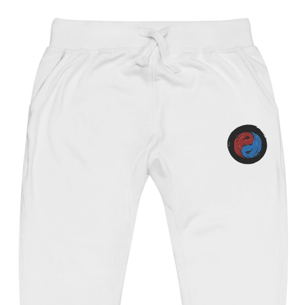 White Yoga Clothes - Unisex Loose Yoga Pants - Ying and Yang