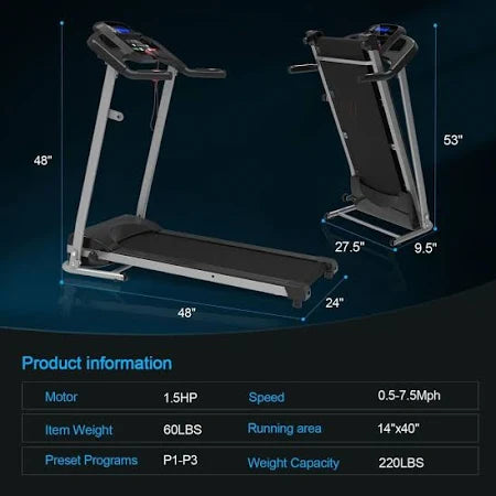 Home Foldable Treadmill with Incline, Folding Treadmill for Home Workout