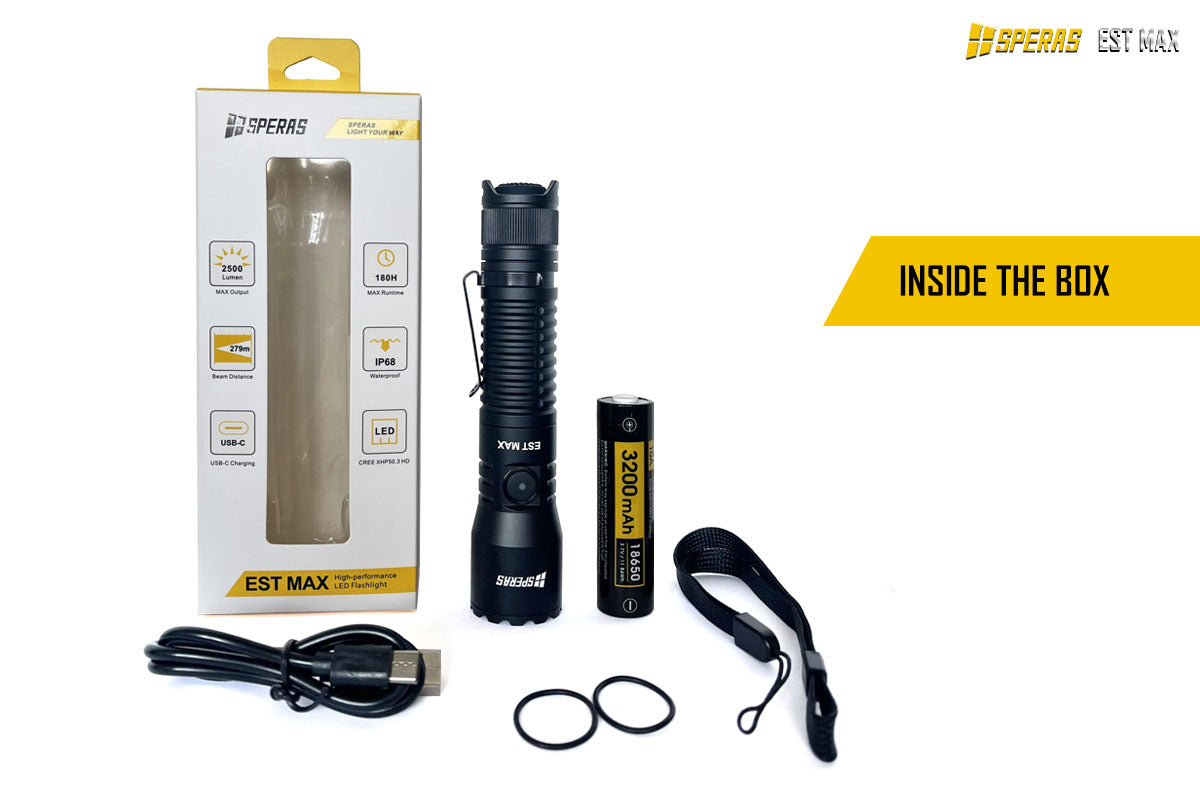 Enlarged SPERAS EST Max tactical duty flashlight kit View