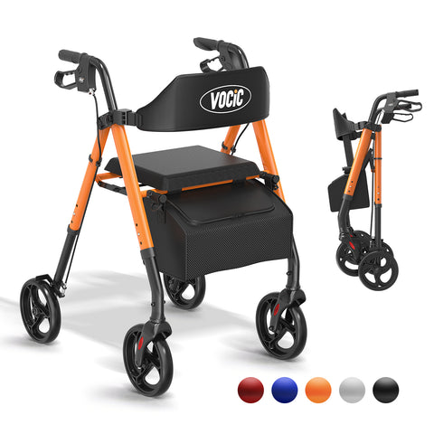 VOCIC Z21 Ergonomic Foldable 4-Wheel Rollator Walker