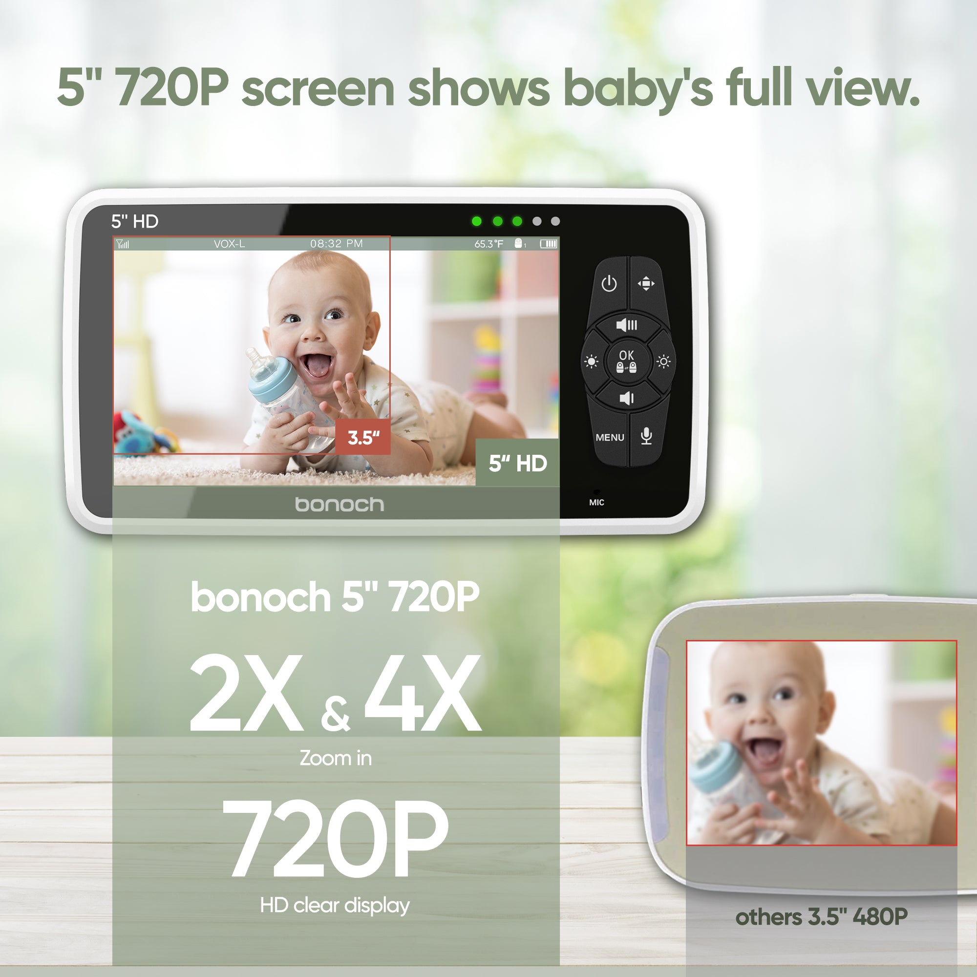 bonoch 5' 720p screen show baby's full view