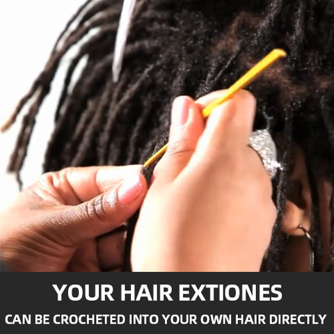 These permanent dreadlock extensions can be added to existing locs or attached to natural hair.