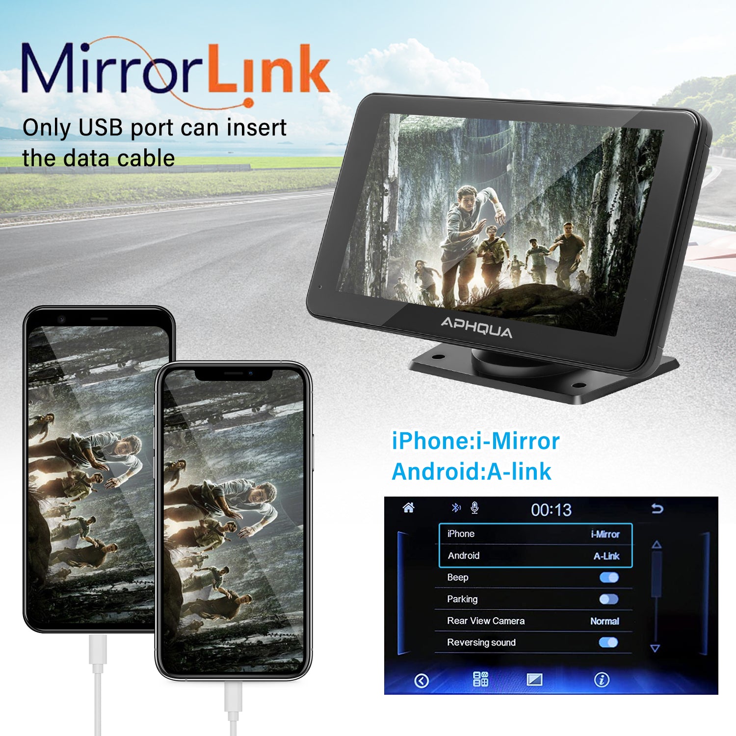 APHQUA Compatible with Apple Carplay 