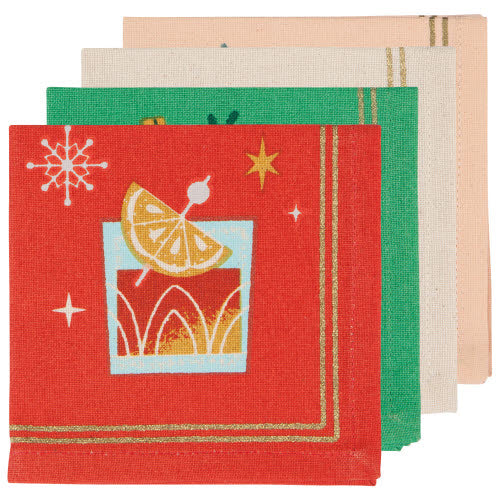 Holiday Cocktail Napkins set of 4