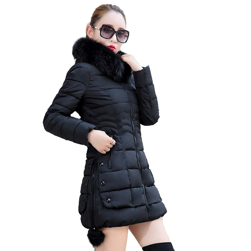 Winter Coat Fur Collar Hooded