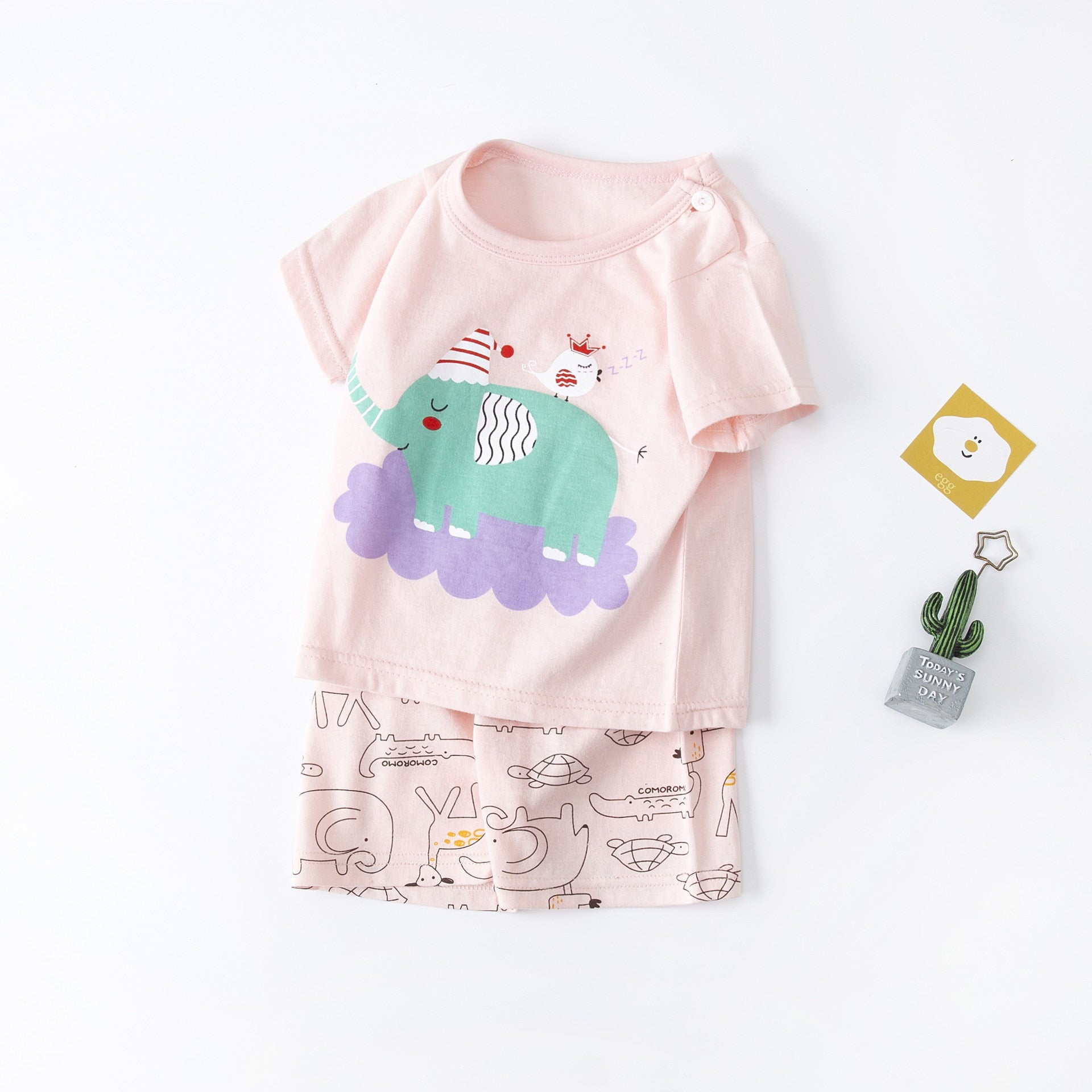 2022 Girls Boy Clothes Clothing sets Kids Wear  2pc  Carton 6M to 6T Summer T-shirts  Shorts set Baby  print Animal Outfit