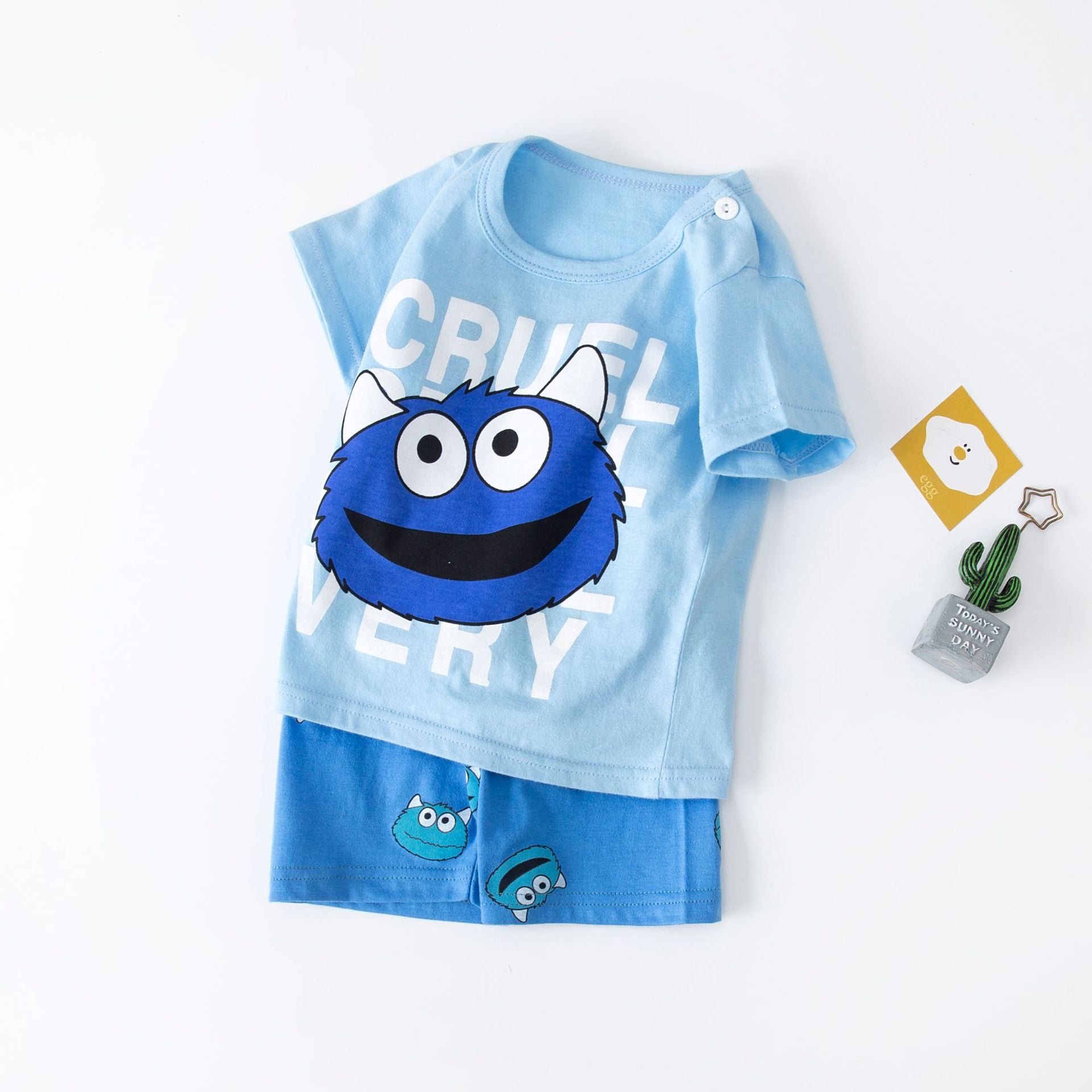 2022 Girls Boy Clothes Clothing sets Kids Wear  2pc  Carton 6M to 6T Summer T-shirts  Shorts set Baby  print Animal Outfit