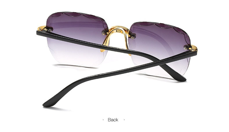 2021 Square Rimless Sunglasses, UV400