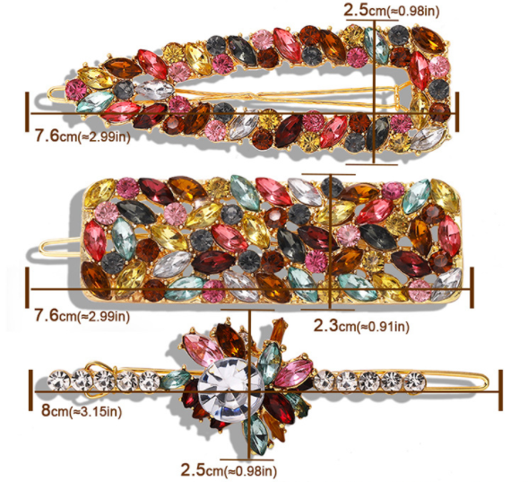 Temperament color diamond flower hairpin