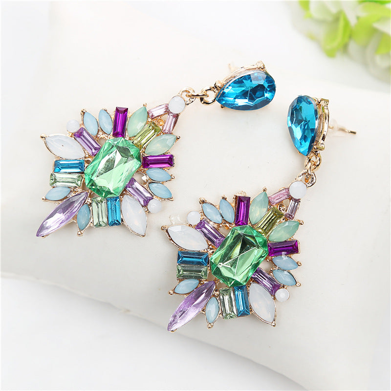 European And American Fashion New Classic Drop Gemstone Earrings