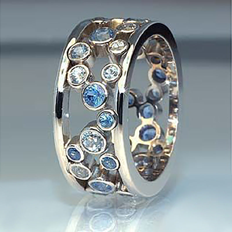 Hollow Inlaid Full Circle Zircon Female Ring Jewelry