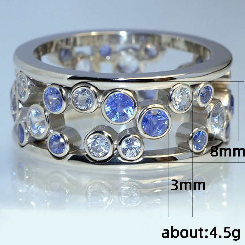 Hollow Inlaid Full Circle Zircon Female Ring Jewelry