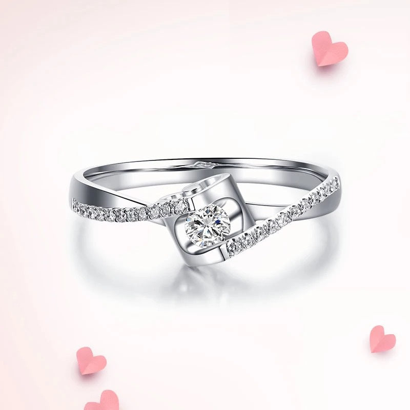 Korean version of the temperament diamond ring ring fashion tail ring