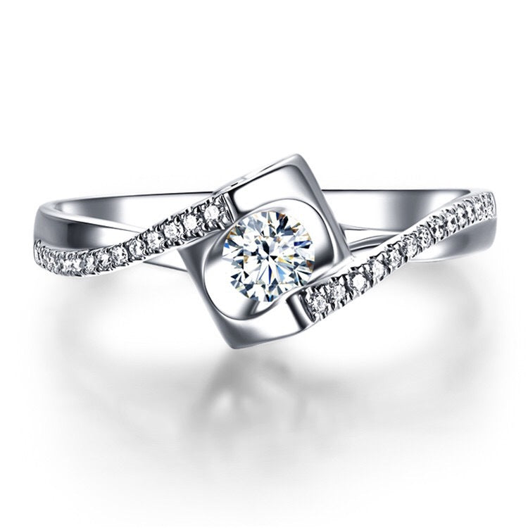 Korean version of the temperament diamond ring ring fashion tail ring