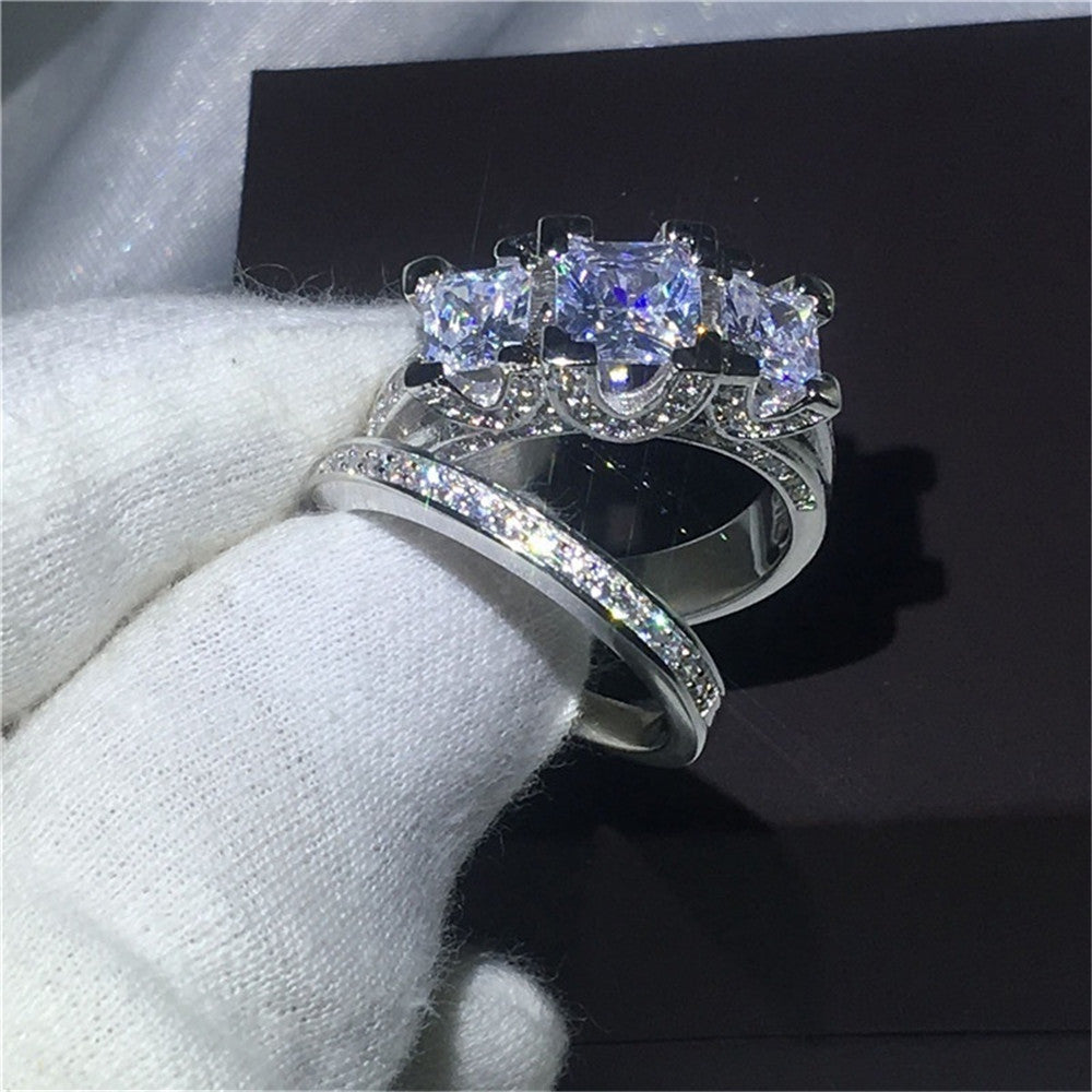 European and American zircon personality diamond ring