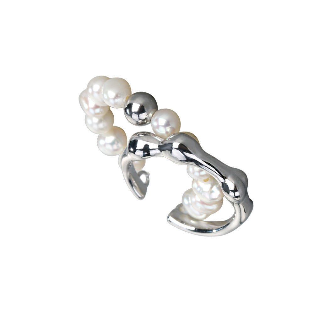 Small Design Pearl Retro Ring Fashion Personality End Ring