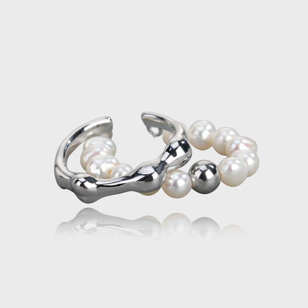 Small Design Pearl Retro Ring Fashion Personality End Ring