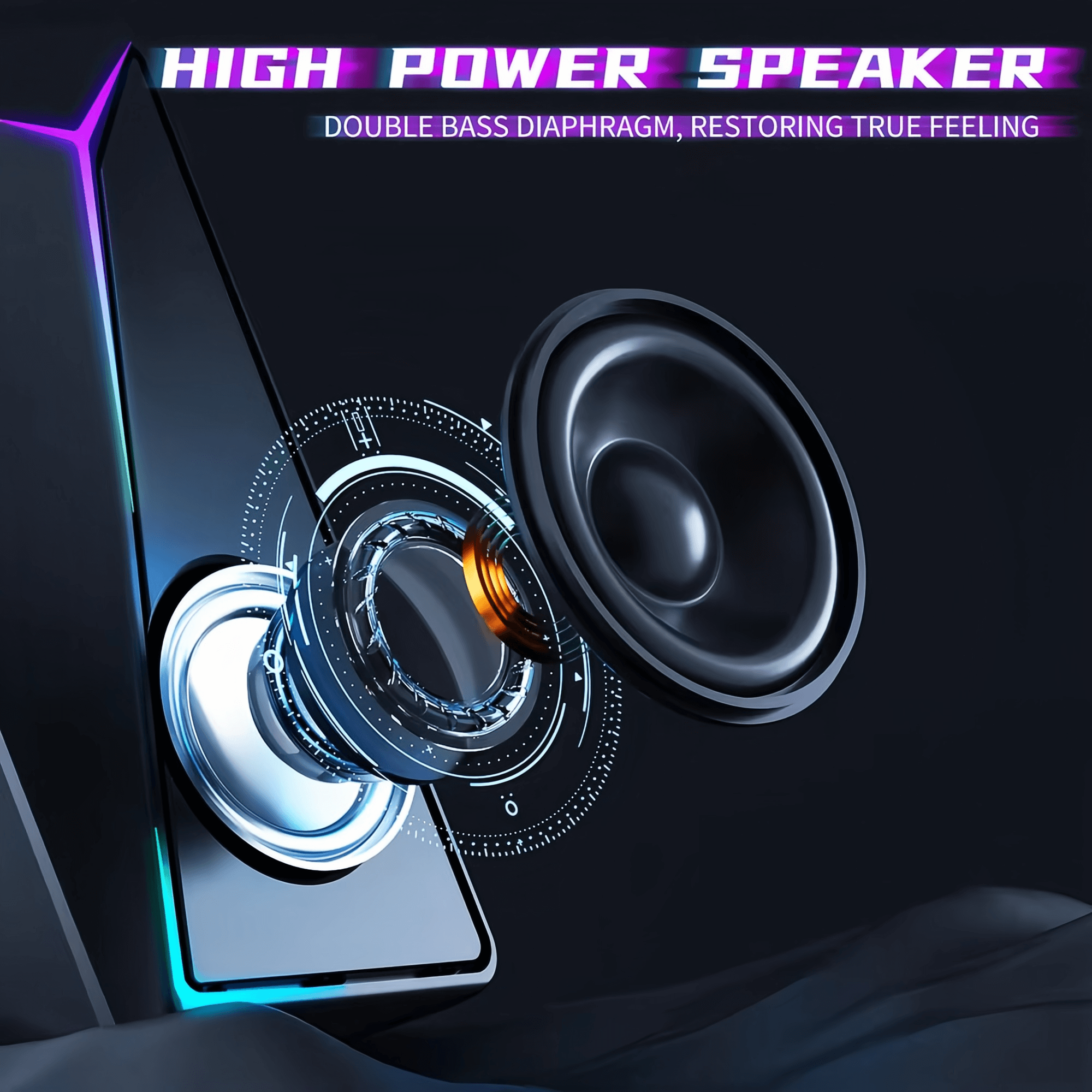COOMAER Altavoz para juegos con sonido envolvente ligero y rítmico ABS 3,5MM AUX Conexión multidispositivo