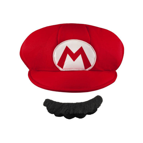 Disguise Adult Mario Hat Mustache Halloween Costume Accessory