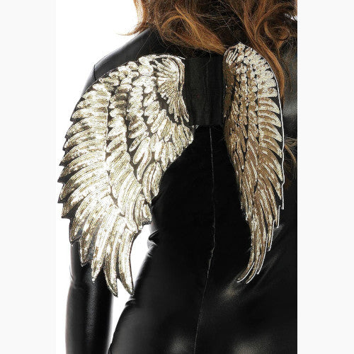 Leg Avenue Womens Costume Gold Sequin Wings