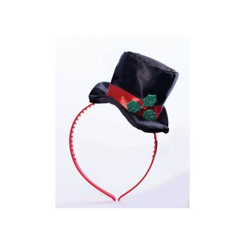 Mini-Top Hat W/Mistletoe Headband