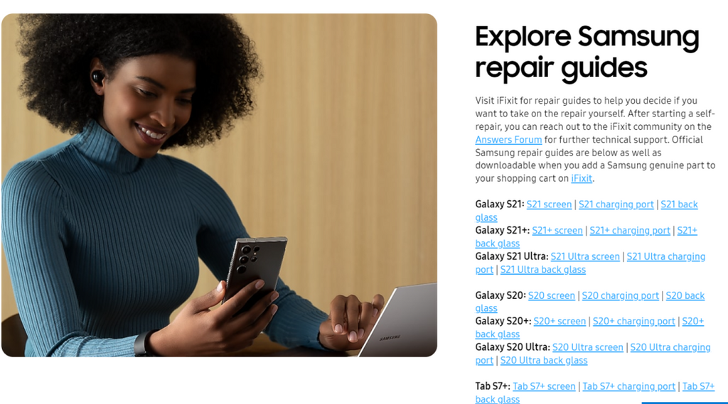 Samsung self repair service