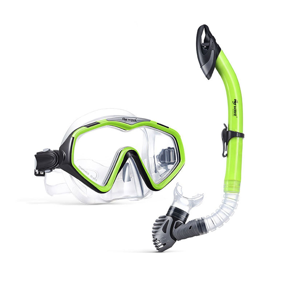 Wave Adult Professional Diving Snorkeling Mask Dry Snorkel Set Kit