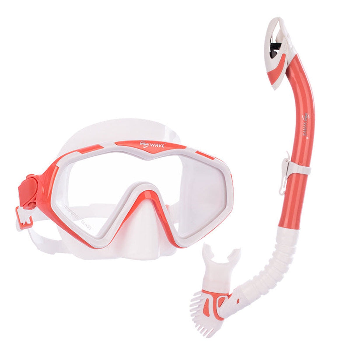 Wave Adult Professional Diving Snorkeling Mask Dry Snorkel Set Kit