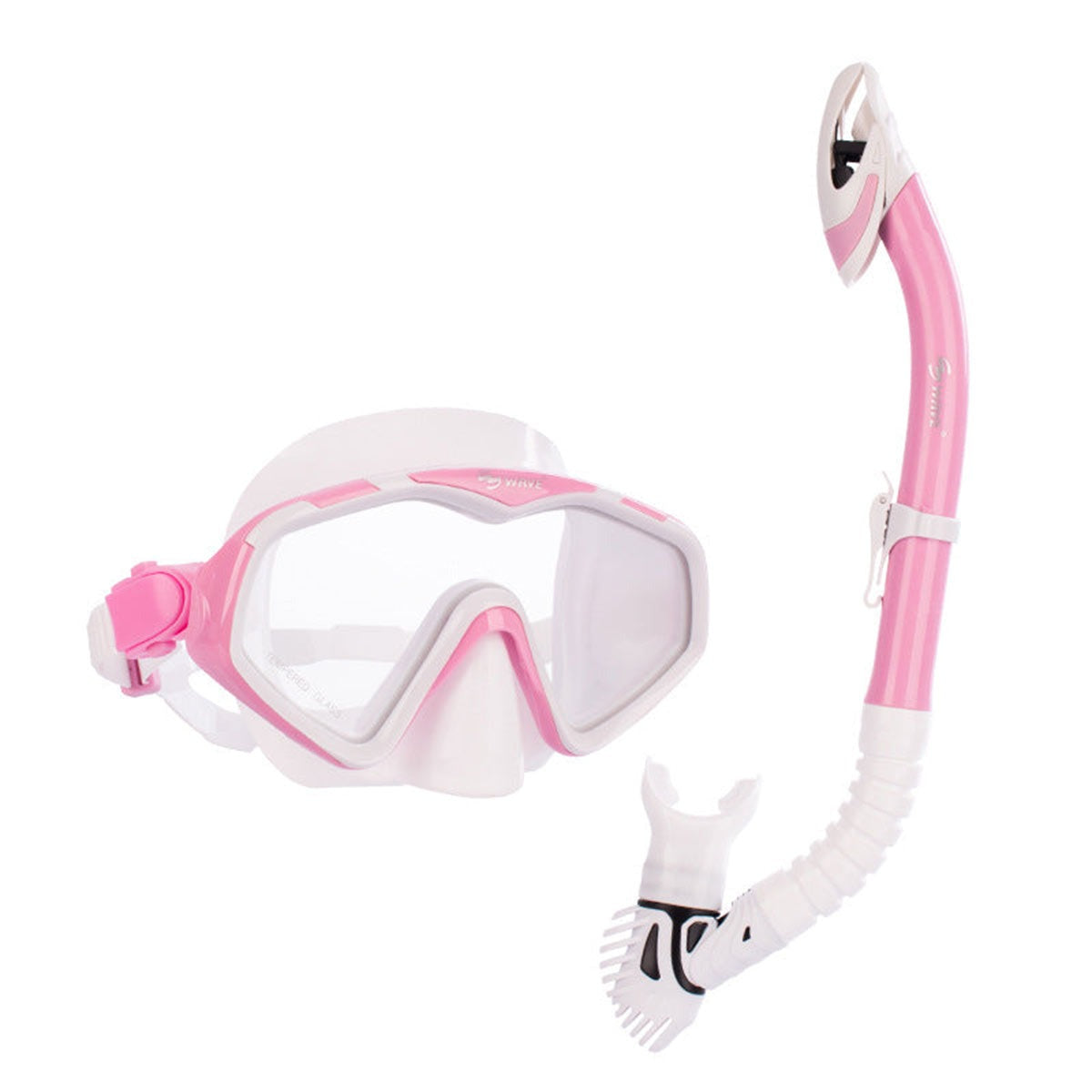 Wave Adult Professional Diving Snorkeling Mask Dry Snorkel Set Kit