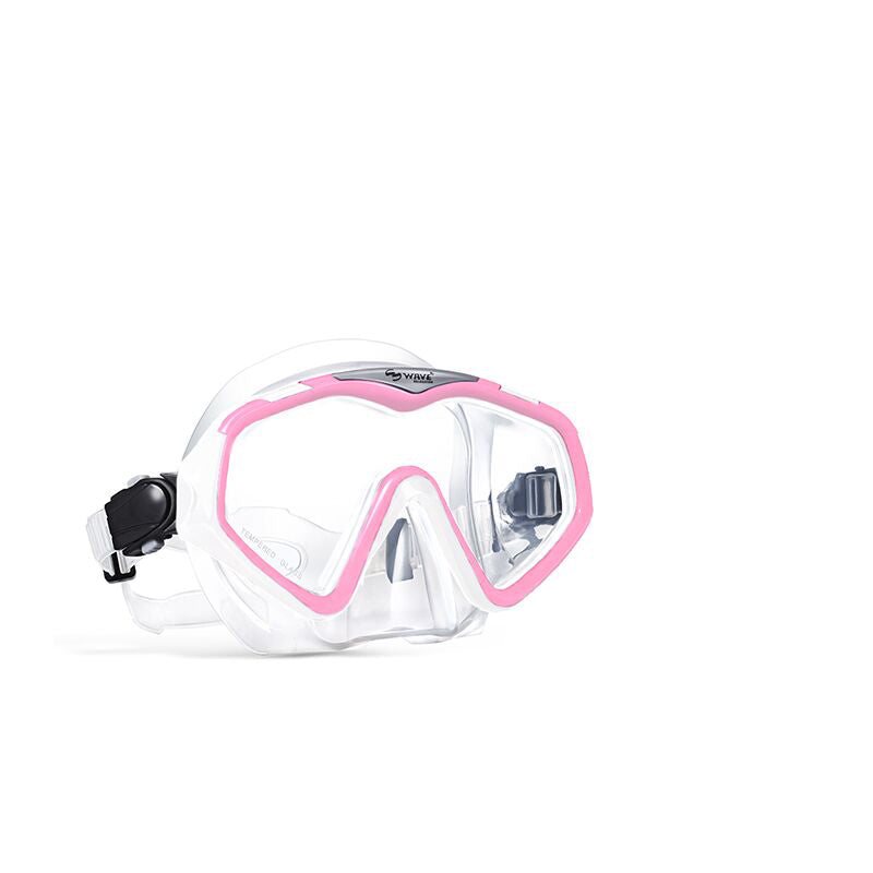 Wave Tempered Glass Silicone Scuba Diving Mask Snorkeling Goggles for Adult