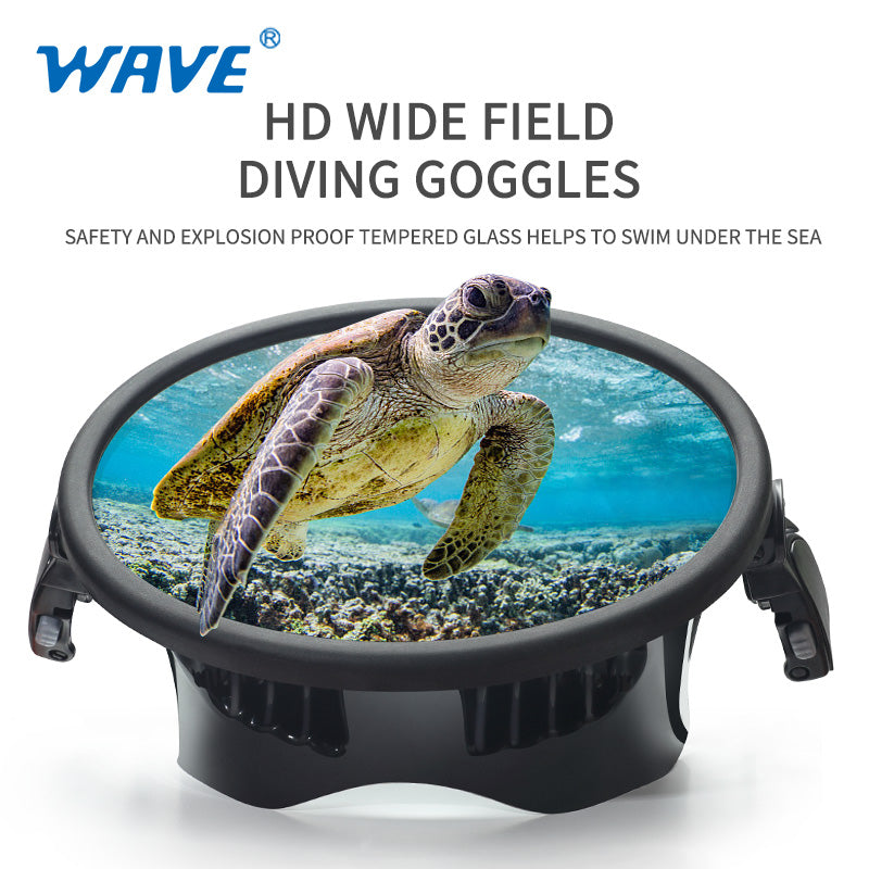 Wave High-Definition Single Lens Snorkeling Dive Mask Large Field of View Adults