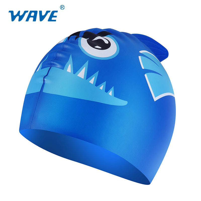 Wave Sport Kids Cartoon Shark Fish Swimming Caps