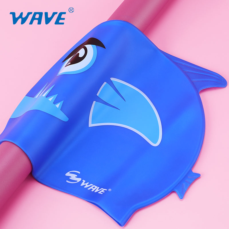 Wave Sport Kids Cartoon Shark Fish Swimming Caps