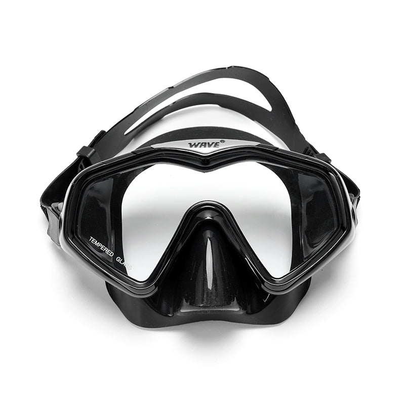 Wave Tempered Glass Silicone Scuba Diving Mask Snorkeling Goggles for Adult