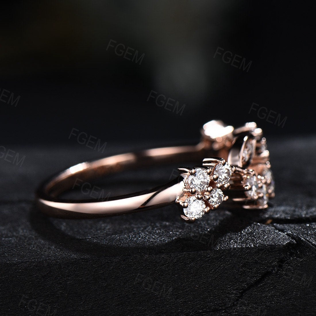 Flower Leaf Wedding Band Leaf Engagement Ring Solid Gold Branch Ring Vintage Moissanite Diamond Wedding Ring Unique Engagement Ring Women