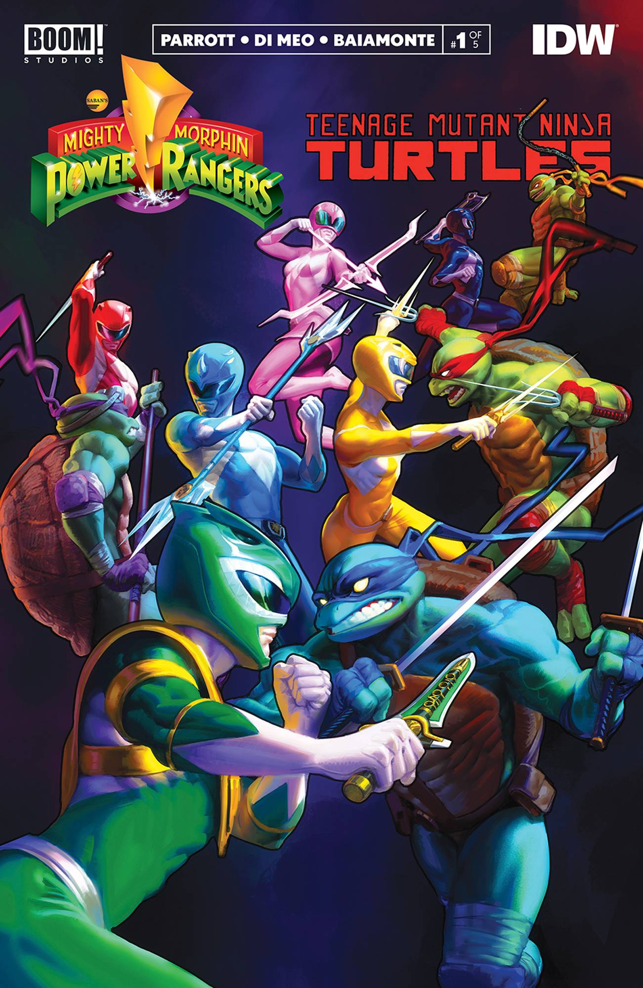 Power Rangers Teenage Mutant Ninja Turtles #1 (3Rd Ptg) (W) Ryan Parrott (A) Simone Di Meo (Ca) Ibrahem Swaid