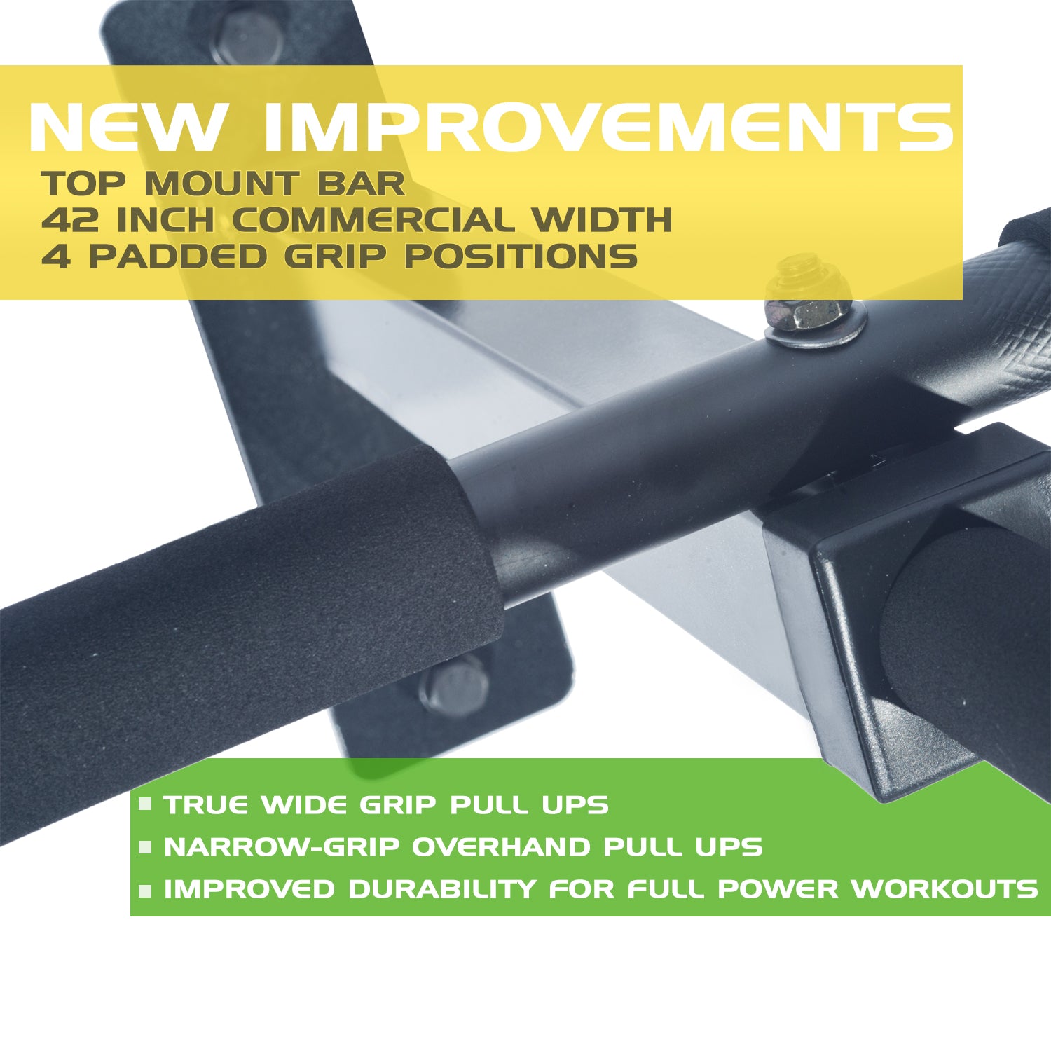 Wall Mount Pull Up Bar with 4 Grip Positions