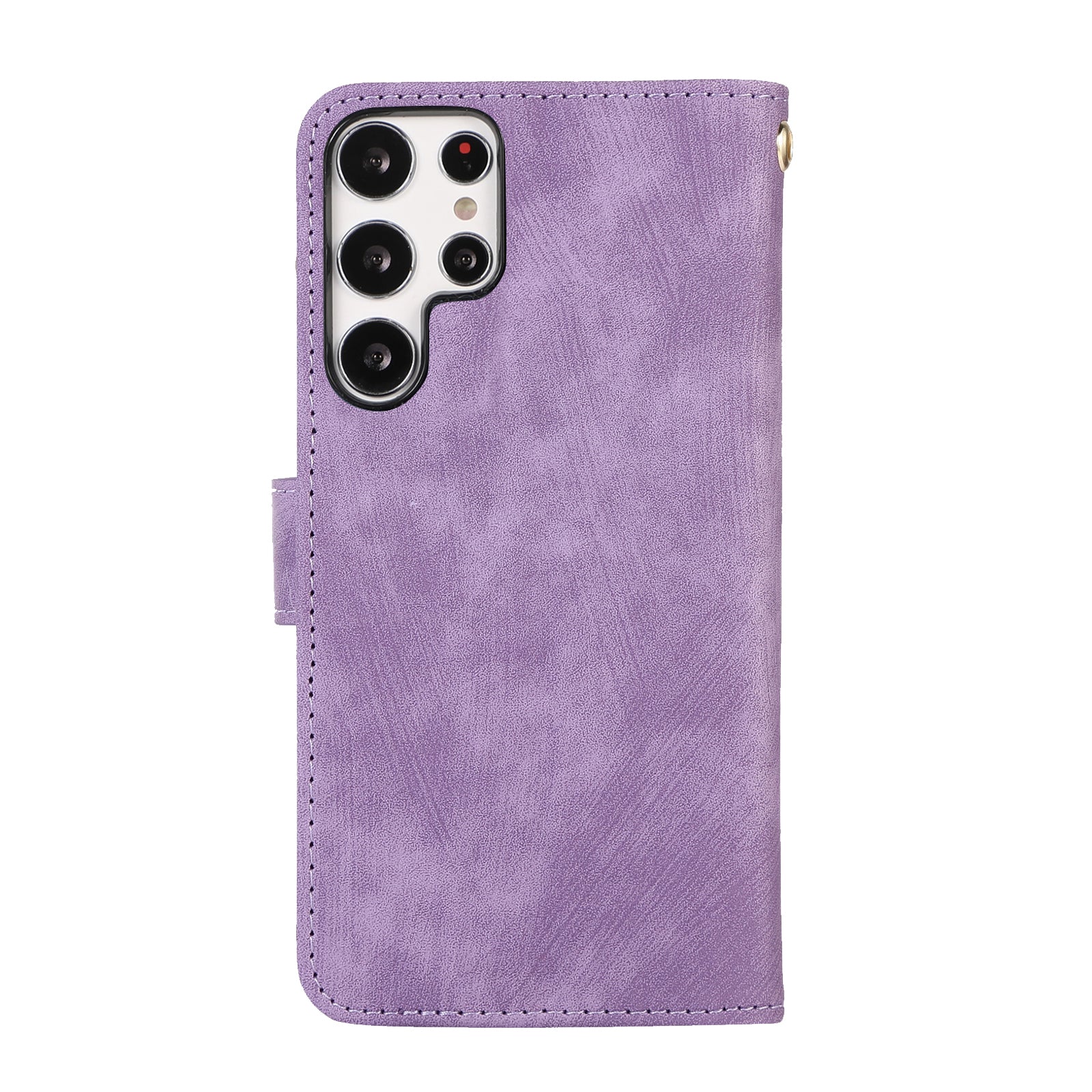 Rhombus Wallet Purse Handbag Purple Leather Phone Cover - For Samsung Galaxy S24 Ultra