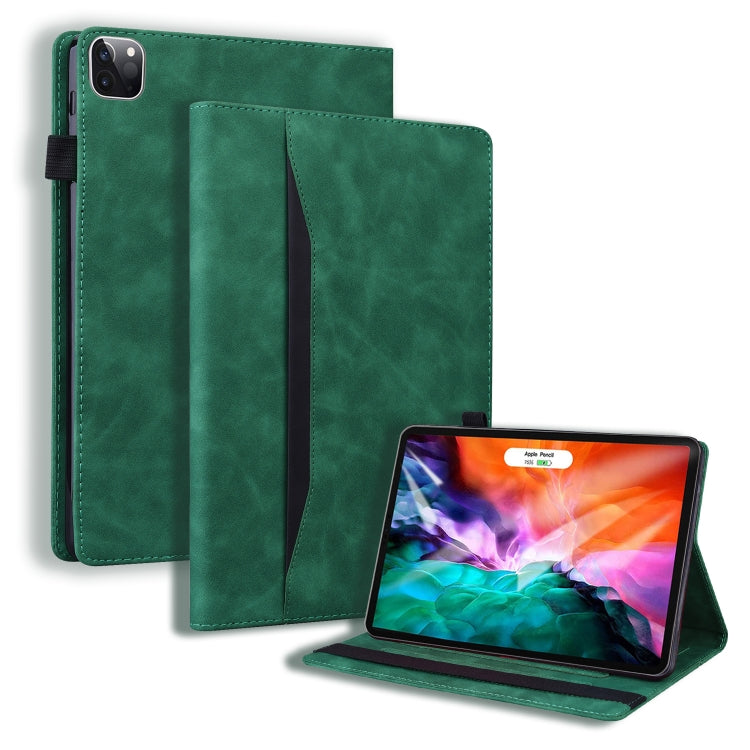 Business Shockproof Horizontal Flip PU Leather Green Tablet Case - For iPad Pro 12.9