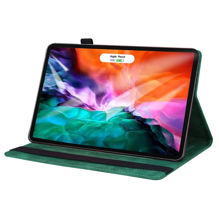 Business Shockproof Horizontal Flip PU Leather Green Tablet Case - For iPad Pro 12.9