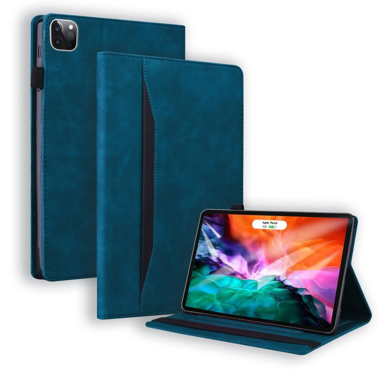 Business Shockproof Horizontal Flip PU Leather Blue Tablet Case - For iPad Pro 12.9